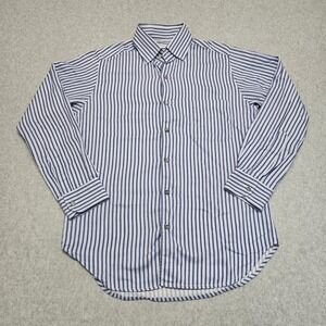 Ermenegildo Zegna Dress Shirt Mens‎ L Blue Striped Long Sleeve